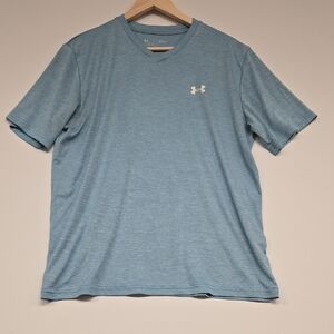 Under Armour Men's Light Blue V-Neck Tee Large